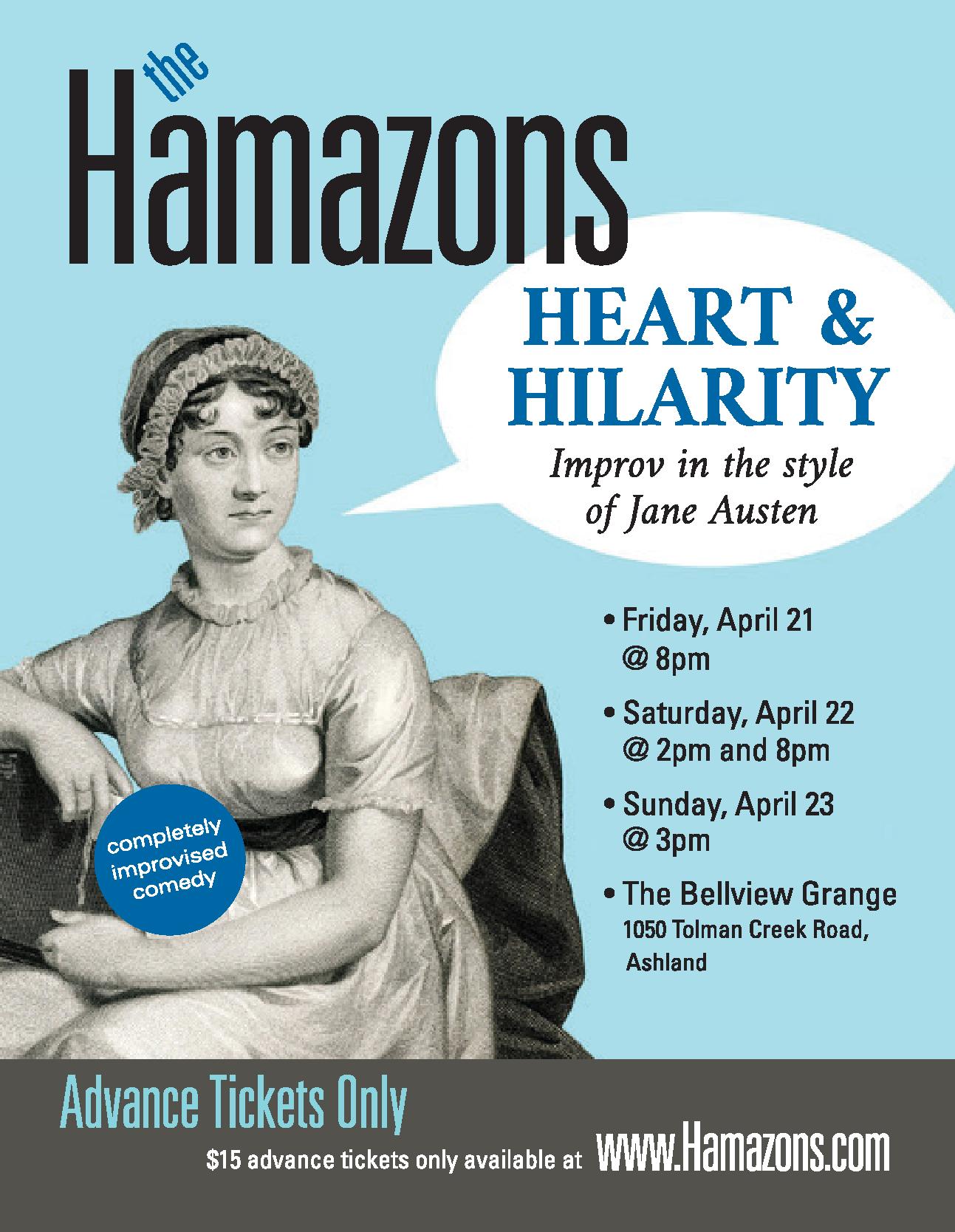 The Hamazons present Heart & Hilarity, Improv in the style of Jane Austen